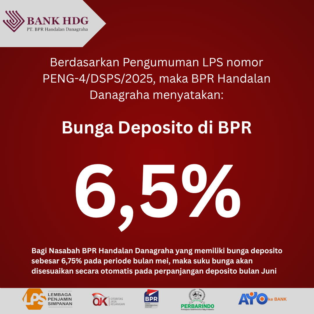 Penetapan Suku Bunga Deposito per Juni 2025